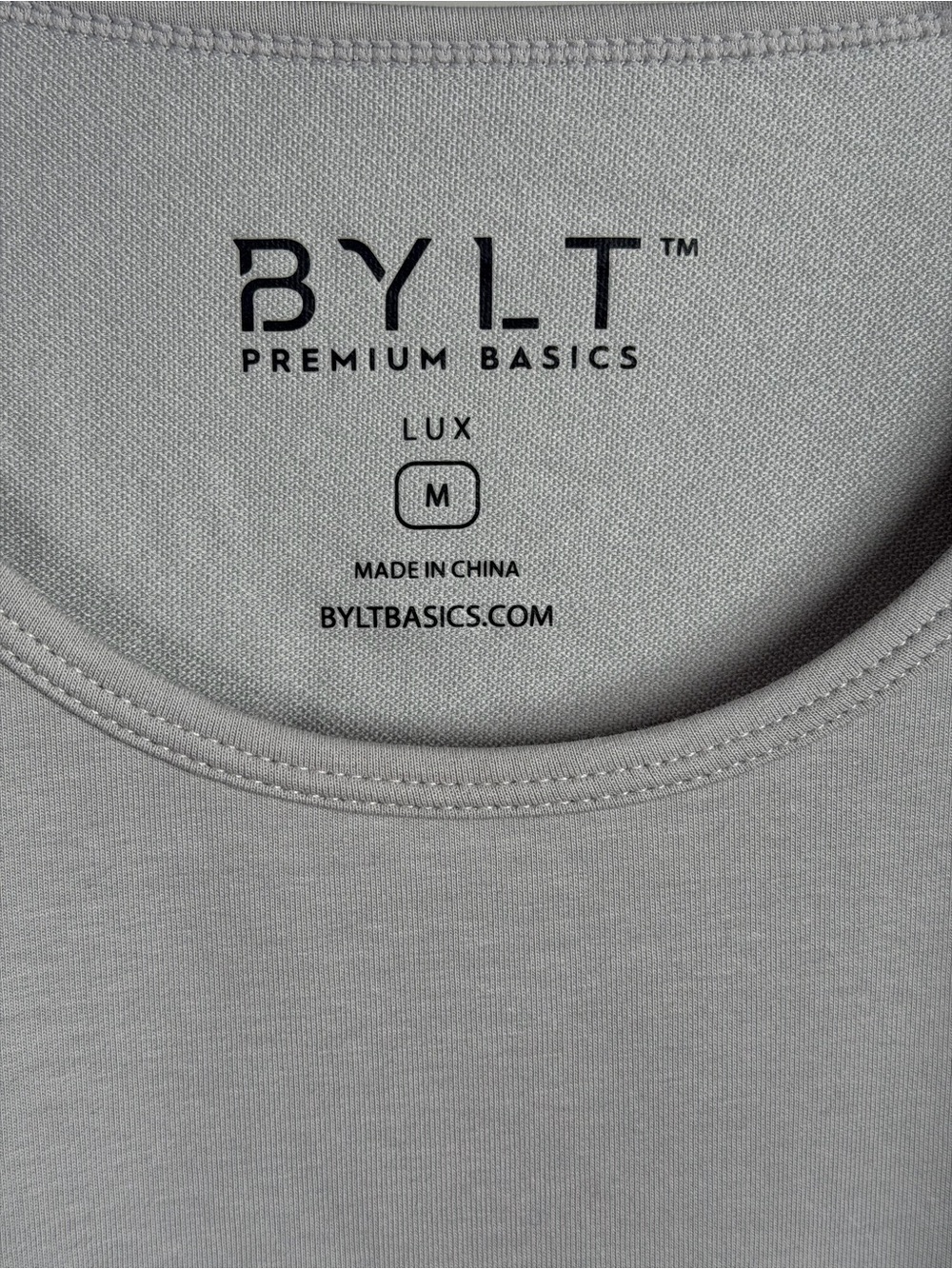 BYLT Basics Lux Crew Neck Tee - Light Gray
